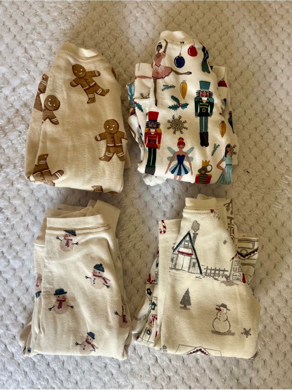 Holiday Pajama Set Bundle - Nutcracker, Snowman & Gingerbread Prints